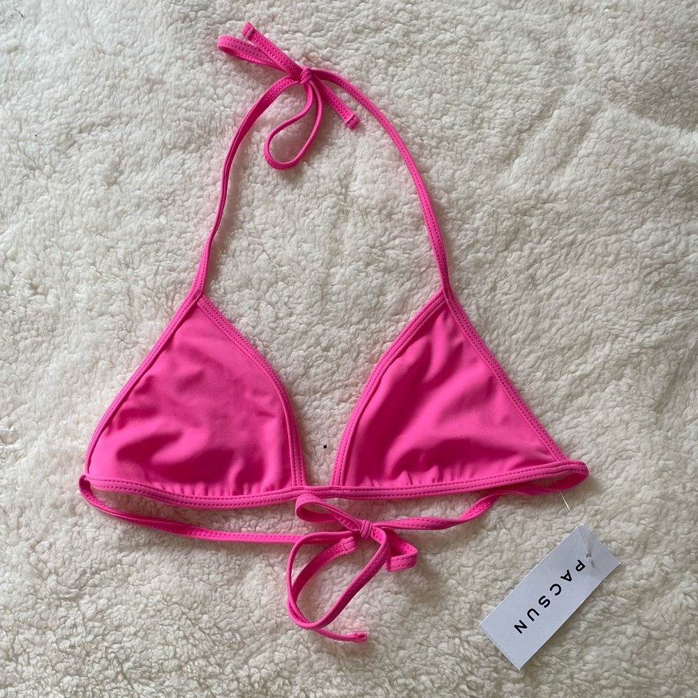 Neon Pink Bikini Top Pacsun